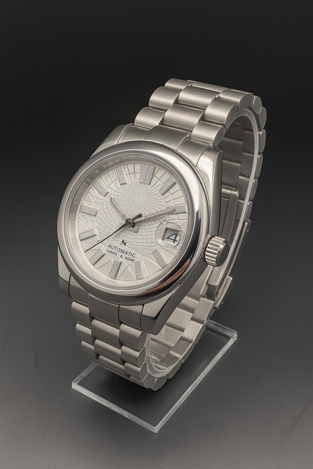 Modell Steel Motion – Handgefertigte Automatik-Armbanduhr, wasserdicht Ansicht 2